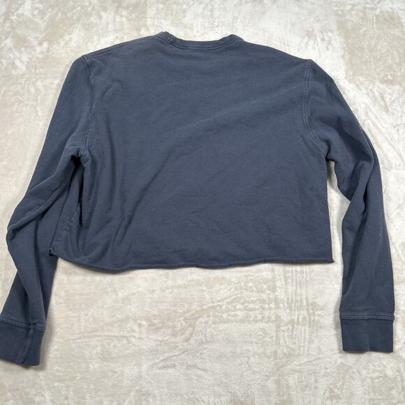 YMC Hang Loose London Print Cropped Sweatshirt Navy Blue Women’s Size Large - Picture 4 of 6